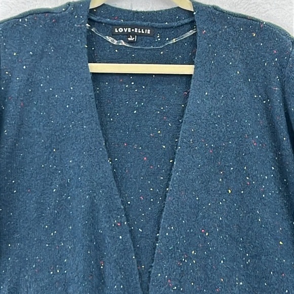 Love Ellie (Stitch Fix) Cardigan Size L Blue & Black Open Front Colorblock NWOT - Picture 3 of 11